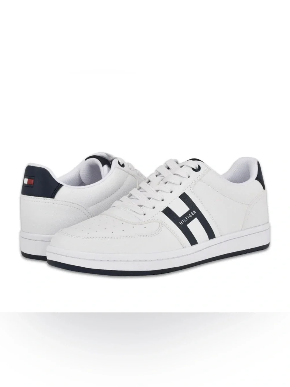 Tommy Hilfiger Lason Sneakers Men’s Size 8 White Vegan Leather Casual Shoes Prep